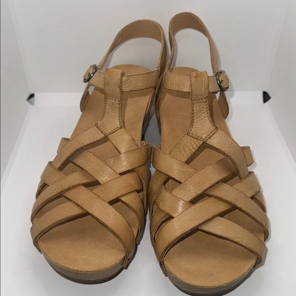 Dansko Tinley Gladiator Wedge Sandals Tan Leather Women’s EU 42 US 11.5-12